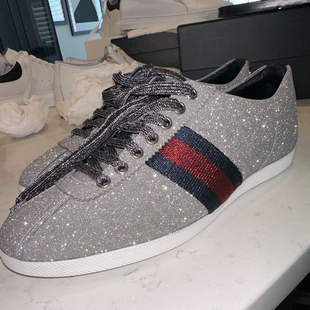 Gucci Shinny Silver Sneakers